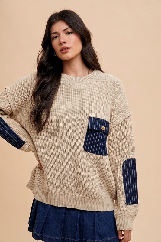 ANNIE WEAR - Relaxed Fit Sweater in Khaki