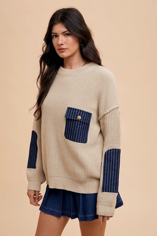 ANNIE WEAR - Relaxed Fit Sweater in Khaki