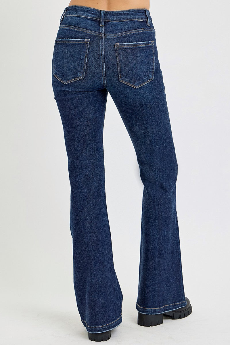 Dark Wash High Rise Flare Jeans