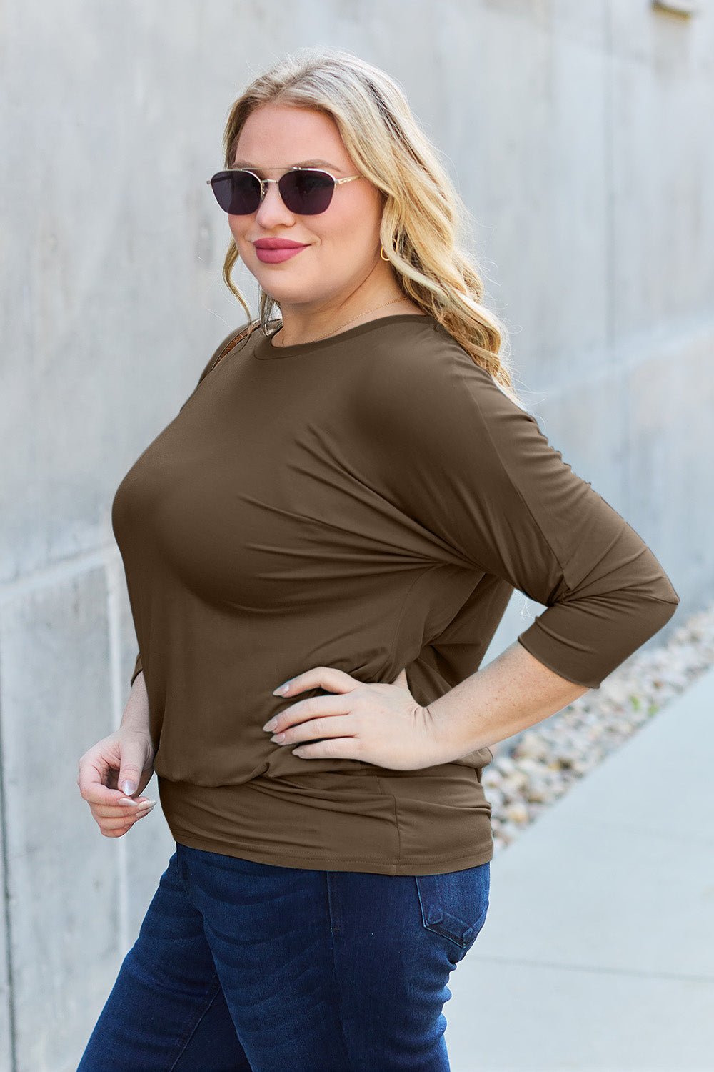 Basic Bae - Batwing Sleeve Tunic Top