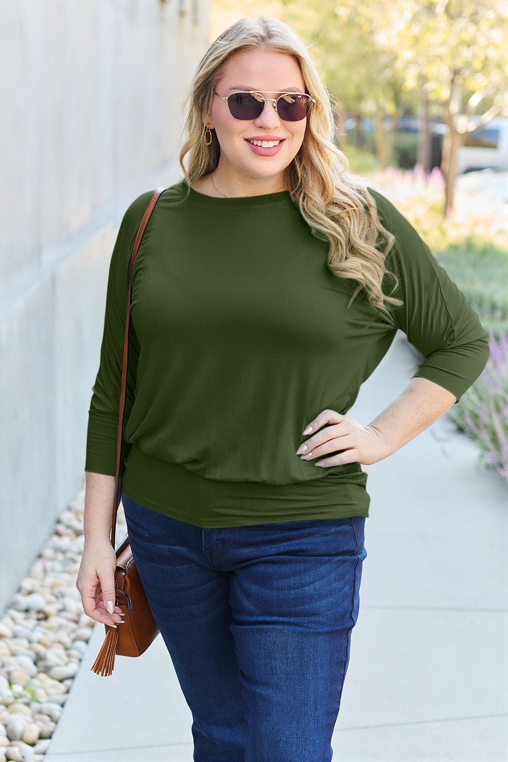 Basic Bae - Batwing Sleeve Tunic Top