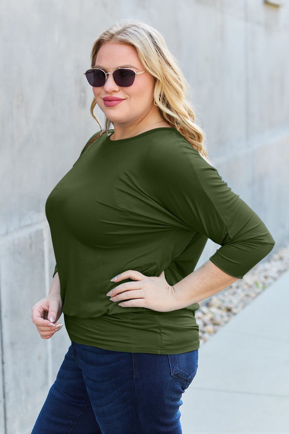 Basic Bae - Batwing Sleeve Tunic Top