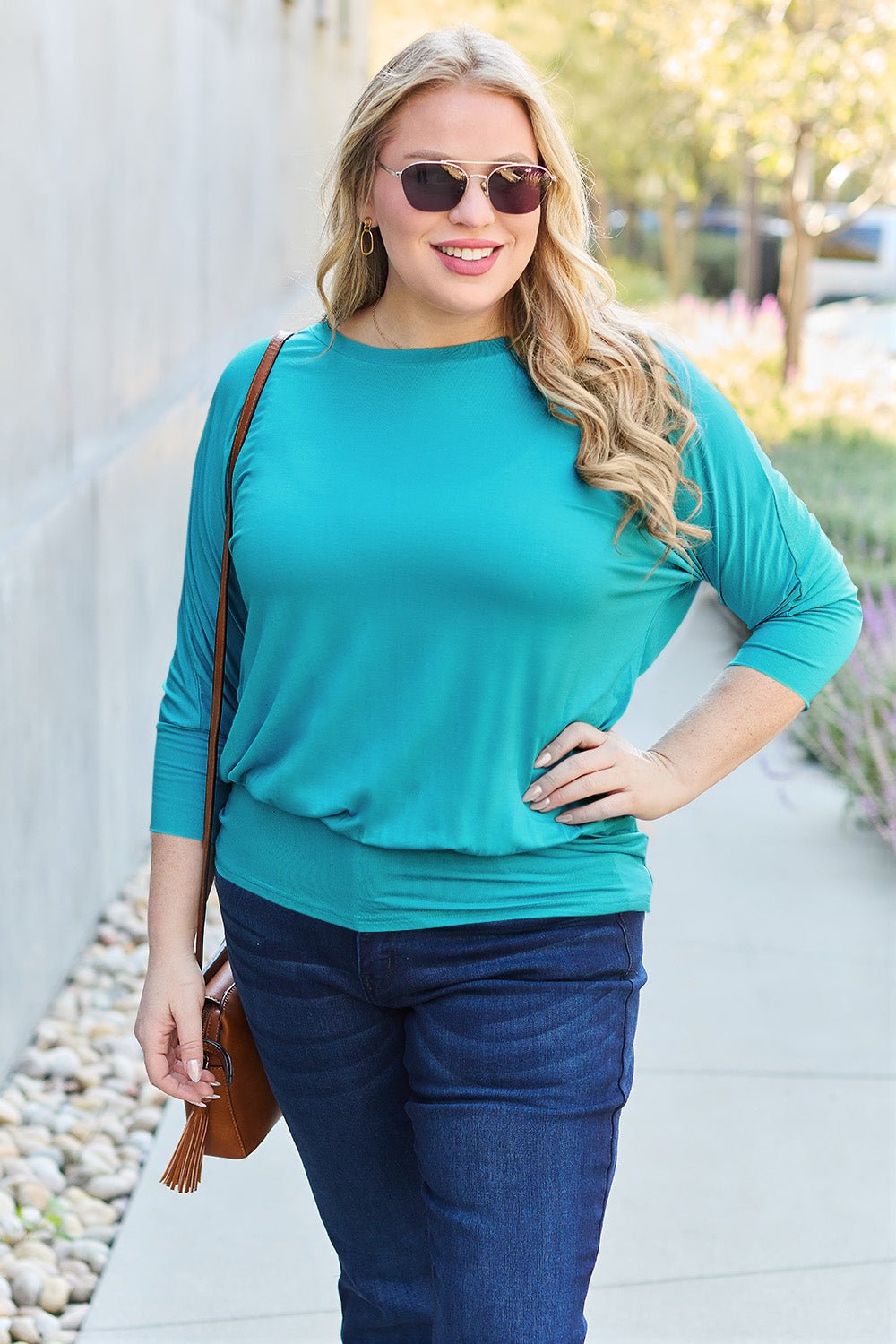 Basic Bae - Batwing Sleeve Tunic Top