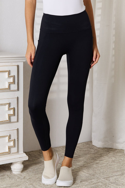 Basic Bae - Black Wide Waistband Active Leggings