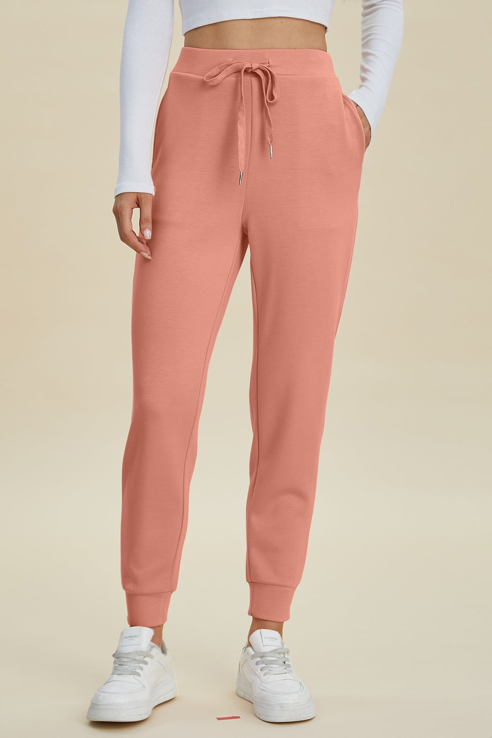 Basic Bae - Drawstring High Waist Joggers