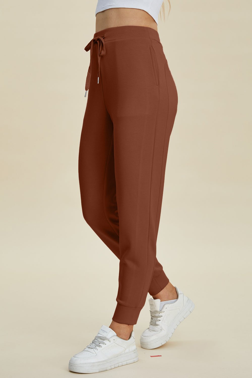 Basic Bae - Drawstring High Waist Joggers