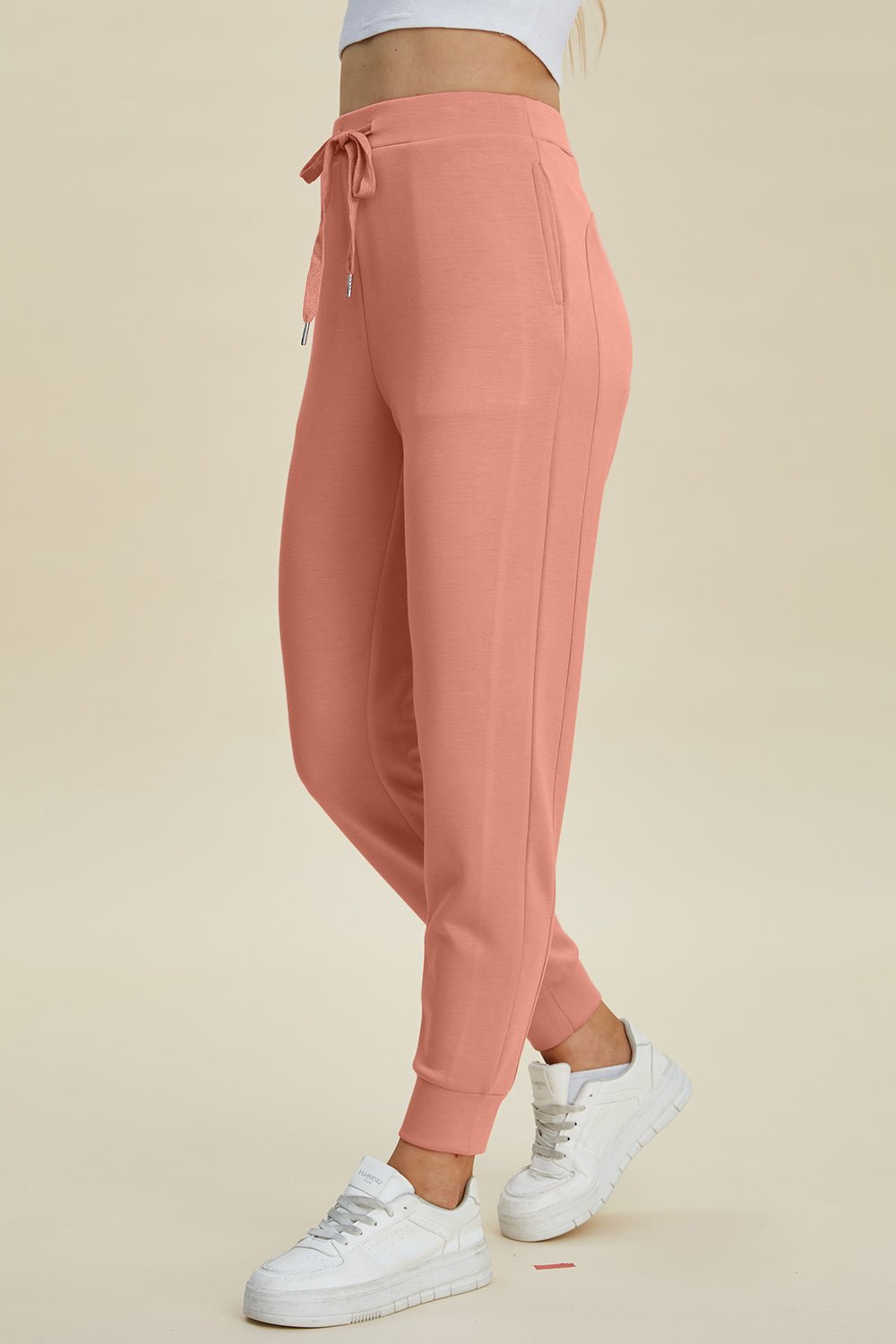 Basic Bae - Drawstring High Waist Joggers