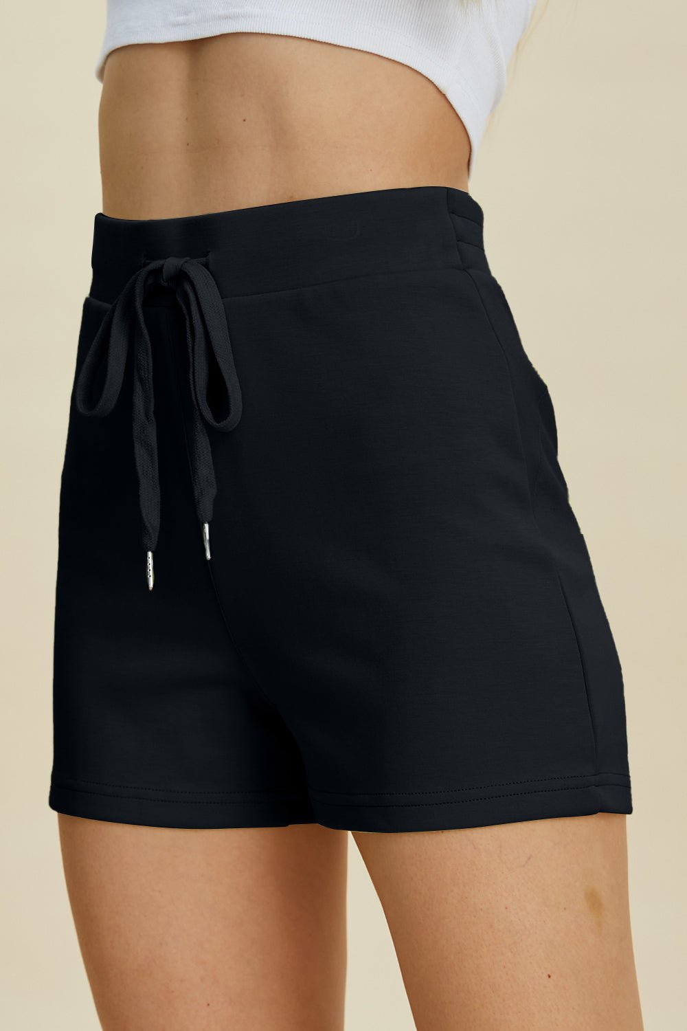 Basic Bae - Drawstring High Waist Shorts