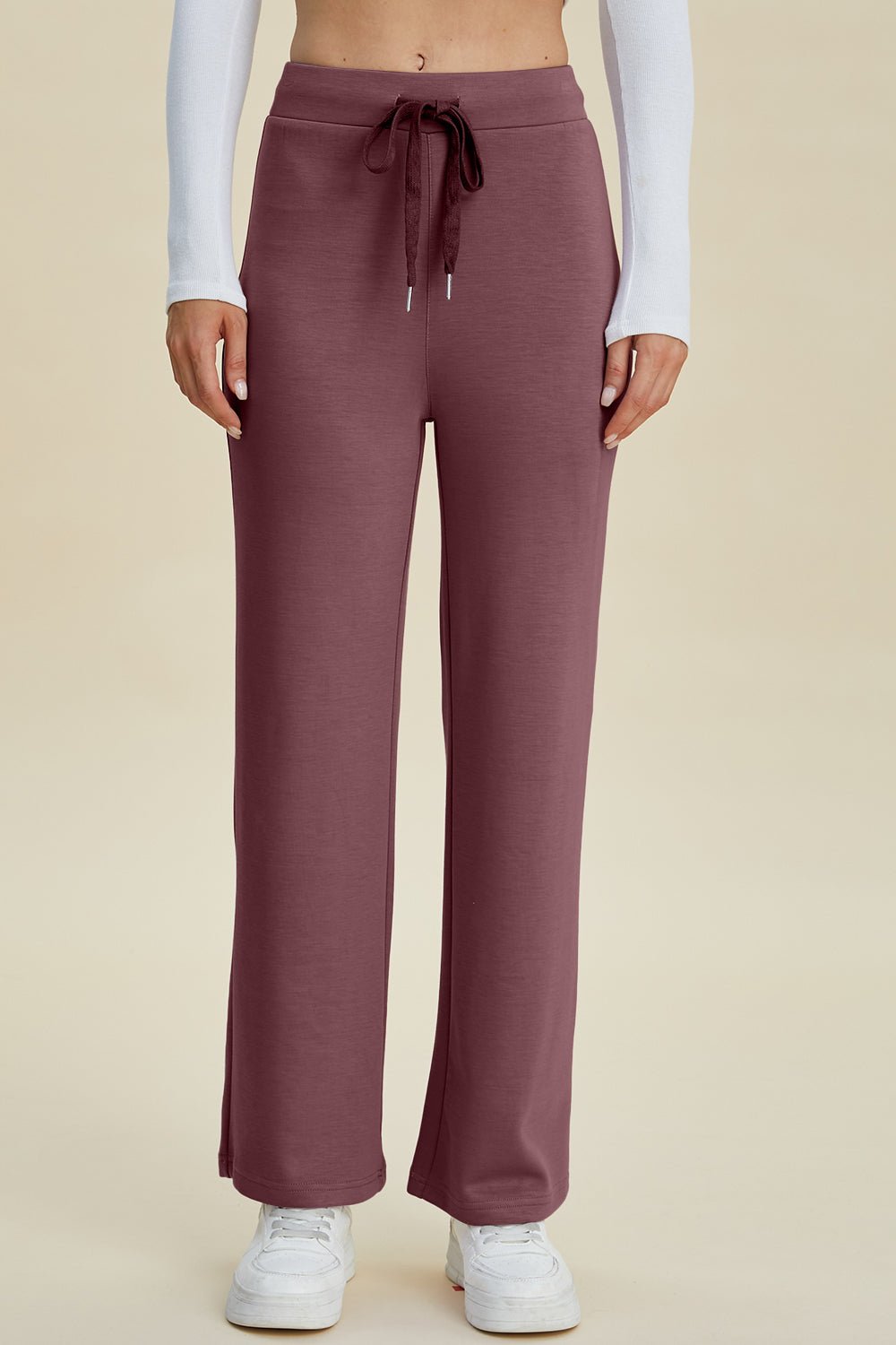 Basic Bae - Drawstring Wide Leg Pants