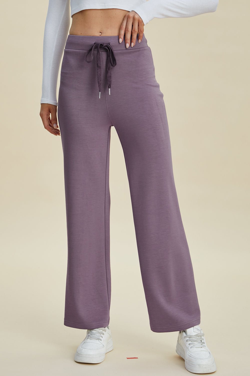 Basic Bae - Drawstring Wide Leg Pants