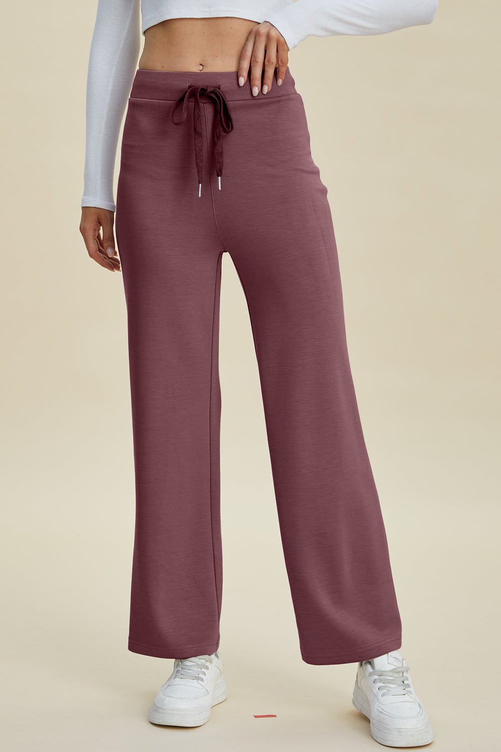 Basic Bae - Drawstring Wide Leg Pants