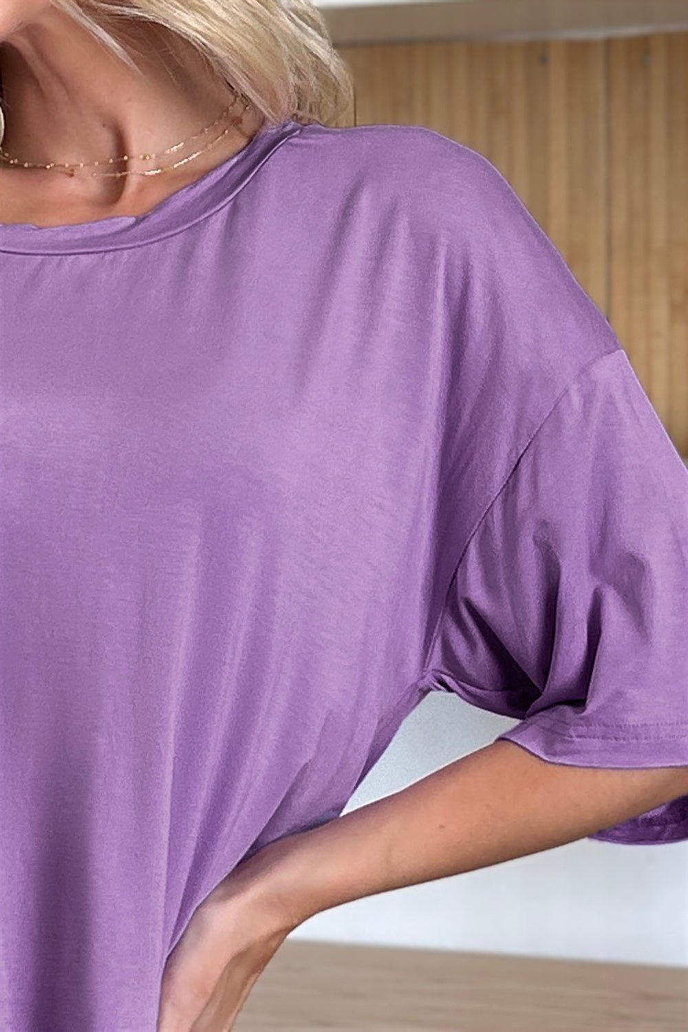 Basic Bae - Drop Shoulder Oversized T-Shirt