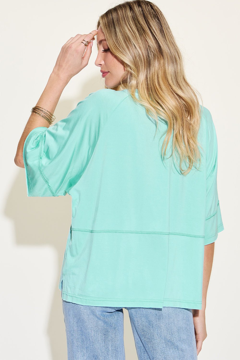 Basic Bae - Exposed Seams Oversized T-Shirt