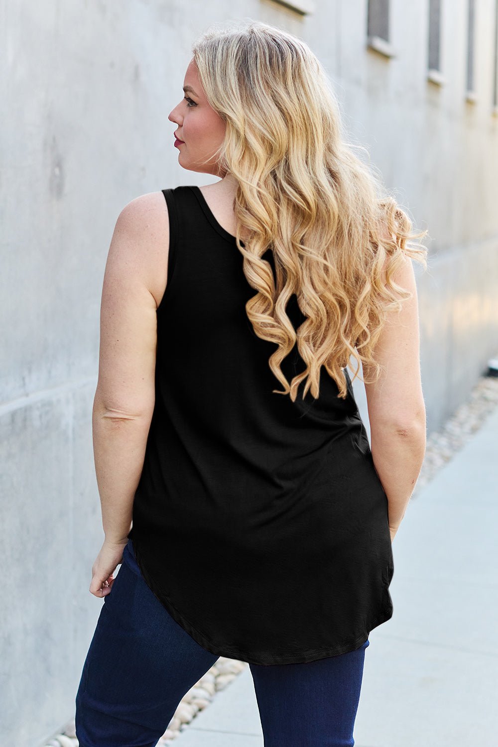 Basic Bae - High - Low Hem Tunic Tank Top