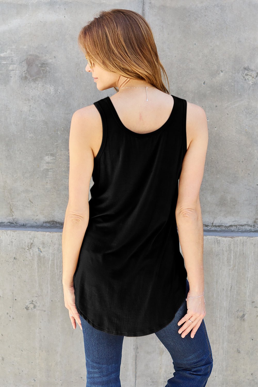 Basic Bae - High - Low Hem Tunic Tank Top