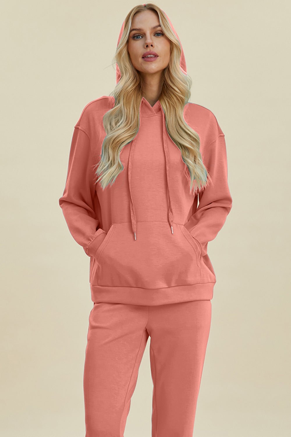 Basic Bae - Long Sleeve Hoodie with Kangaroo Pocket