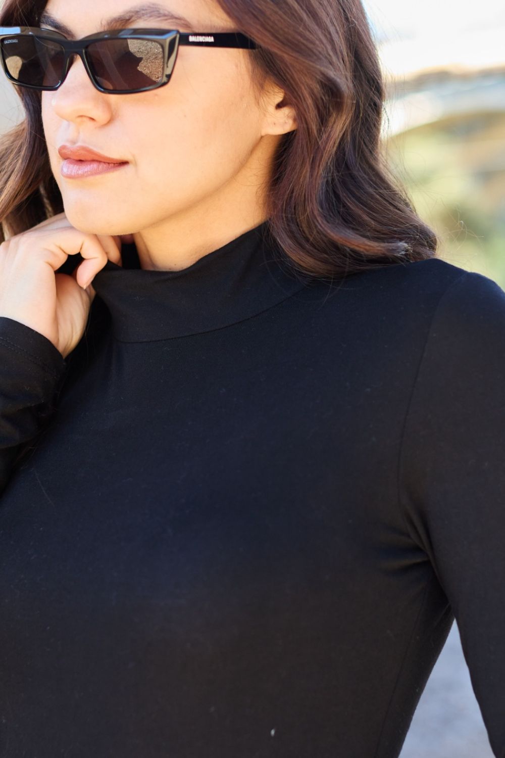 Basic Bae - Mock Neck Long Sleeve Bodysuit