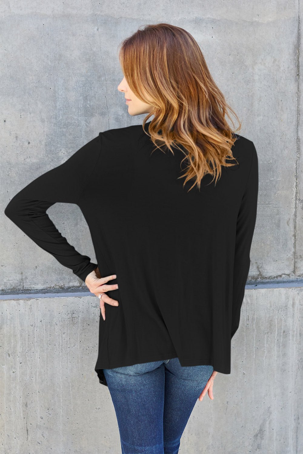 Basic Bae - Open Front Long Sleeve Cardigan