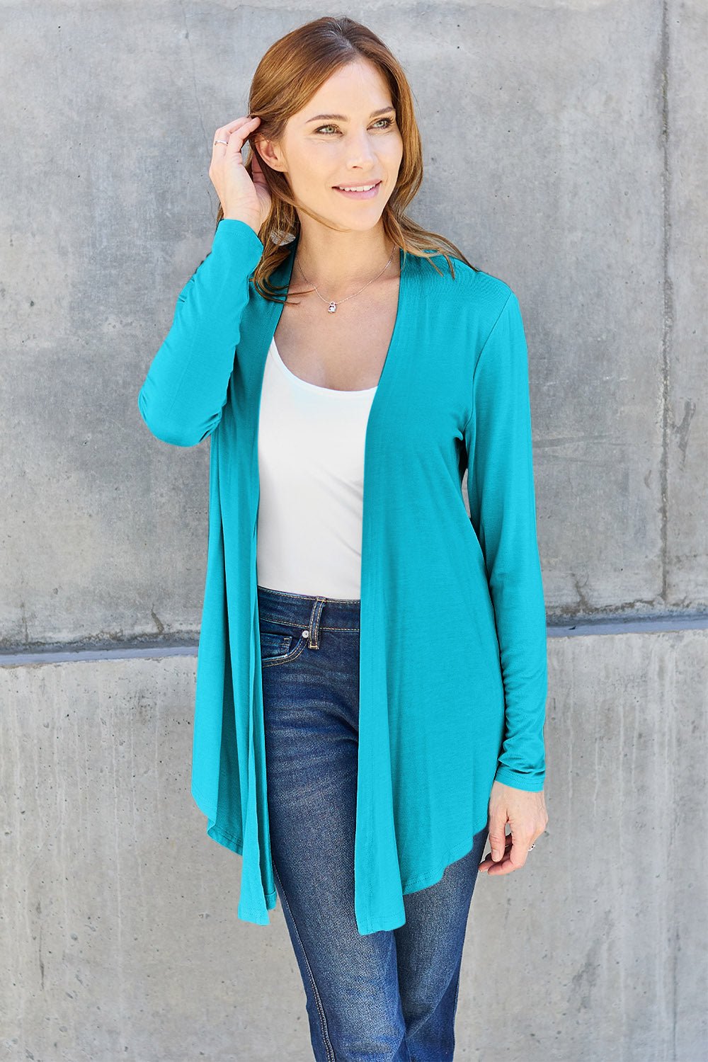 Basic Bae - Open Front Long Sleeve Cardigan