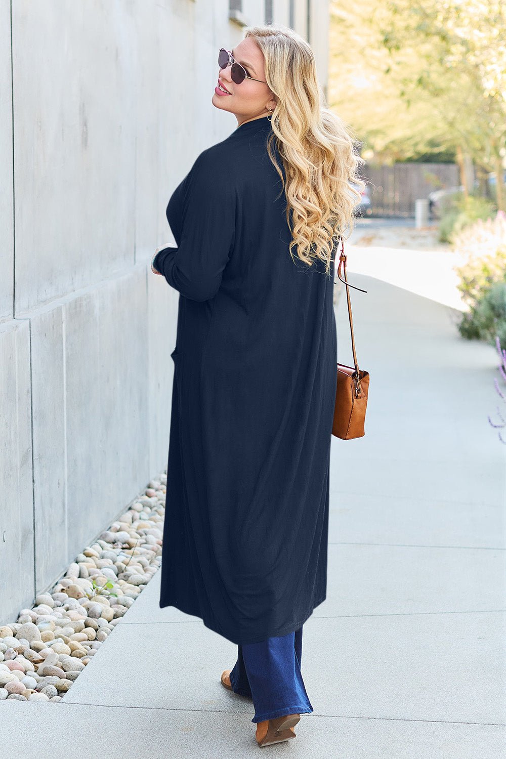 Basic Bae - Open Front Long Sleeve Duster Cardigan