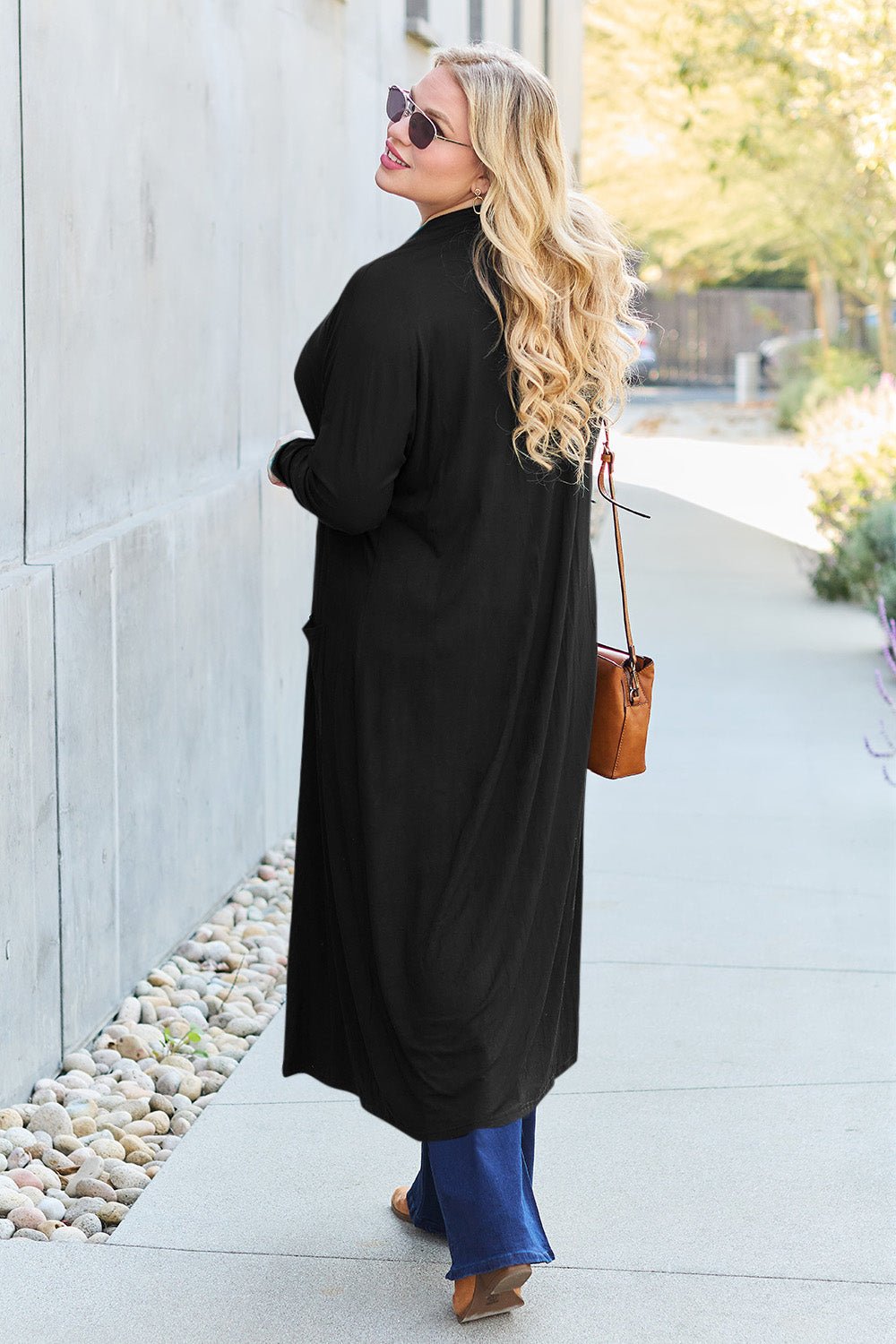 Basic Bae - Open Front Long Sleeve Duster Cardigan