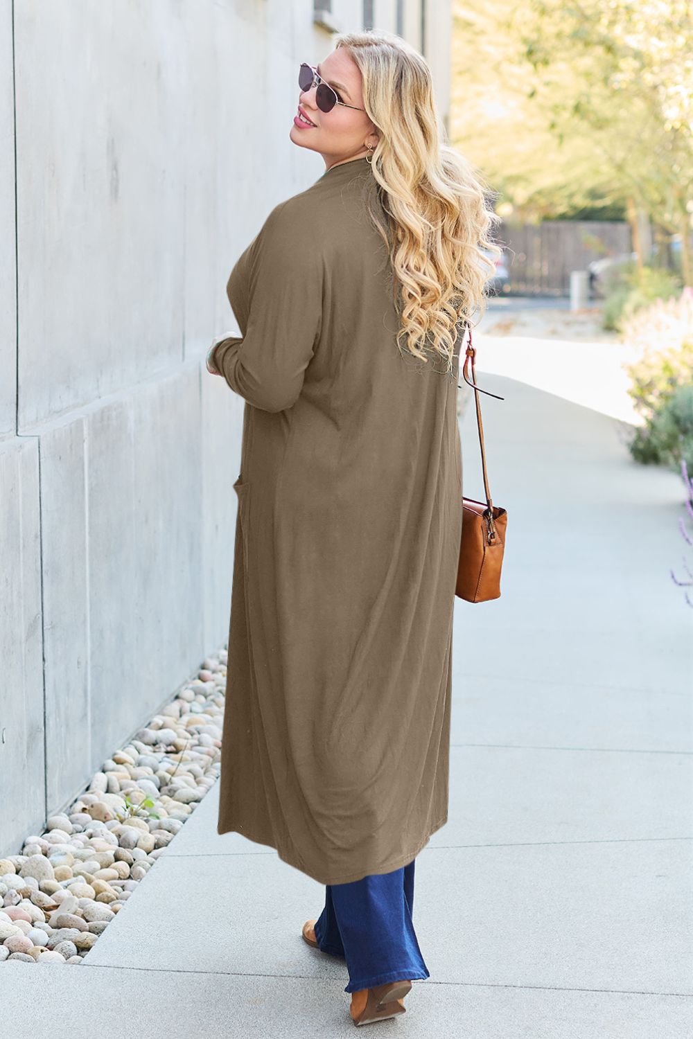 Basic Bae - Open Front Long Sleeve Duster Cardigan