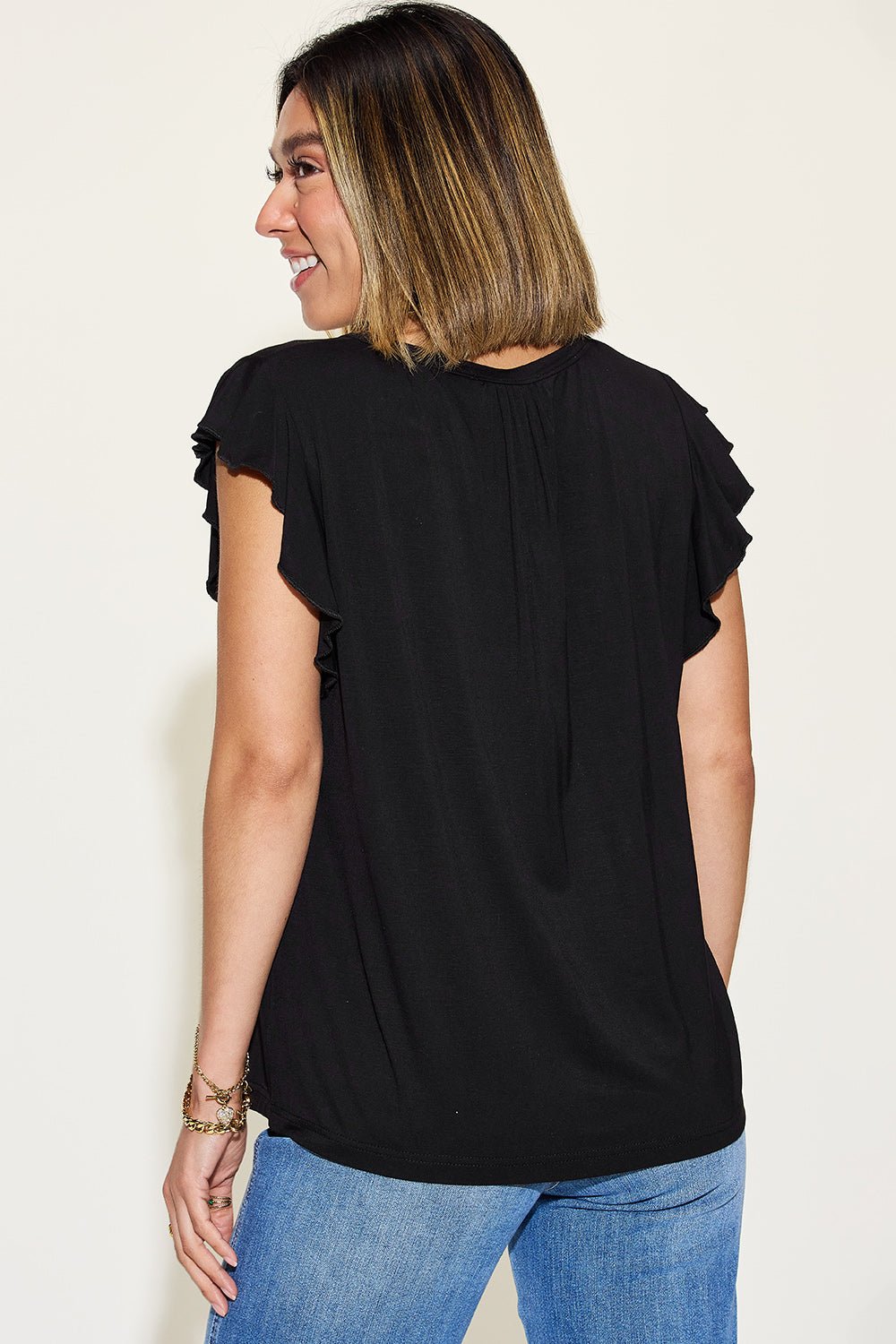 Basic Bae - Ruffled Short Sleeve T-Shirt