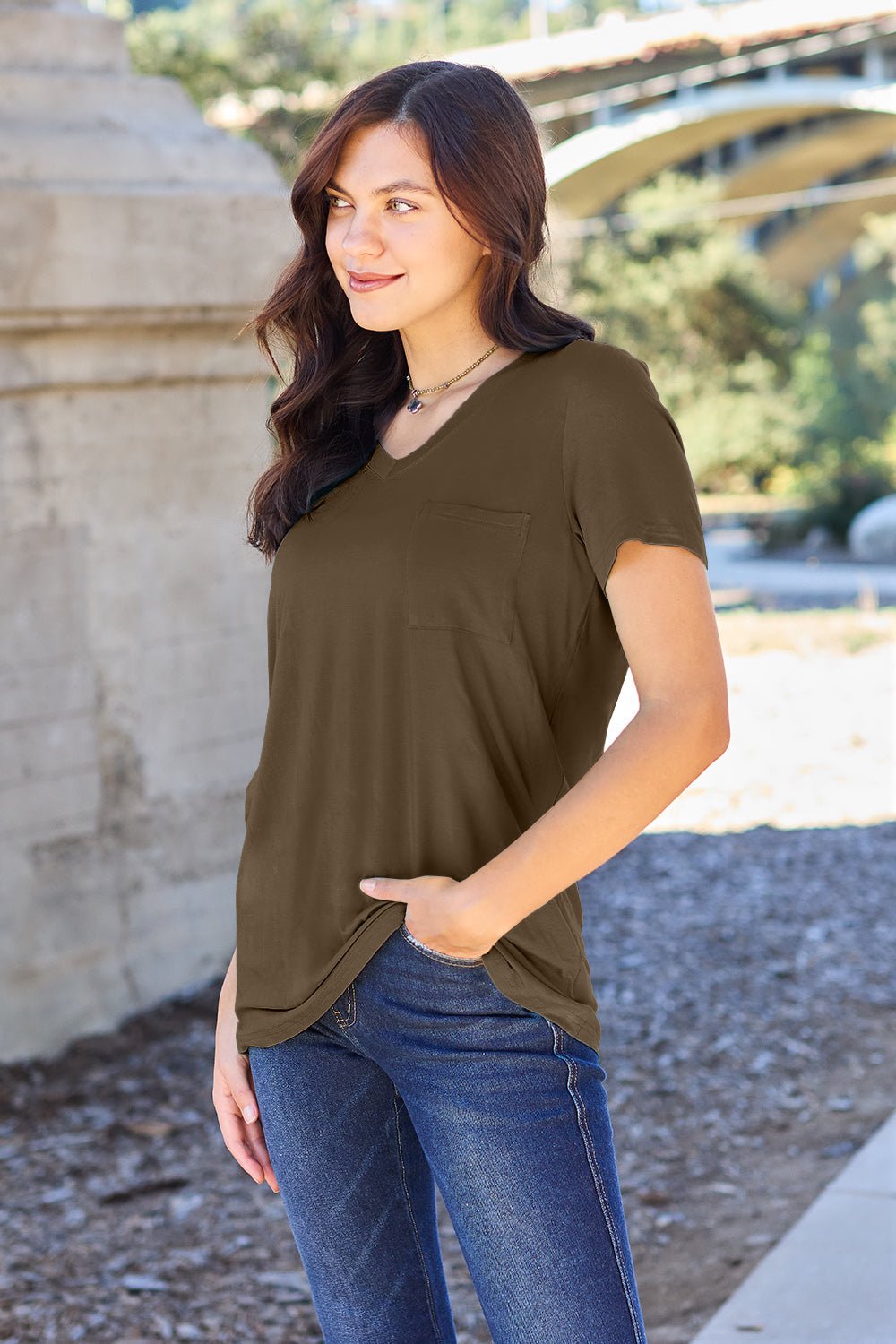 Basic Bae - Short Sleeve V - Neck T-Shirt