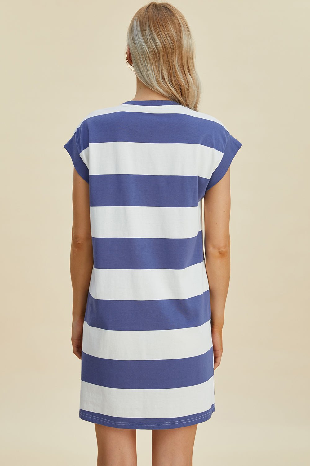 Basic Bae - Striped Cap Sleeve Mini Dress