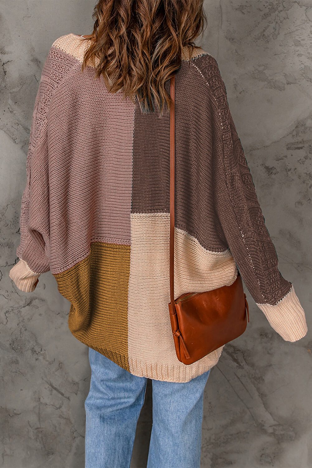 Color Block Cable-Knit Cardigan