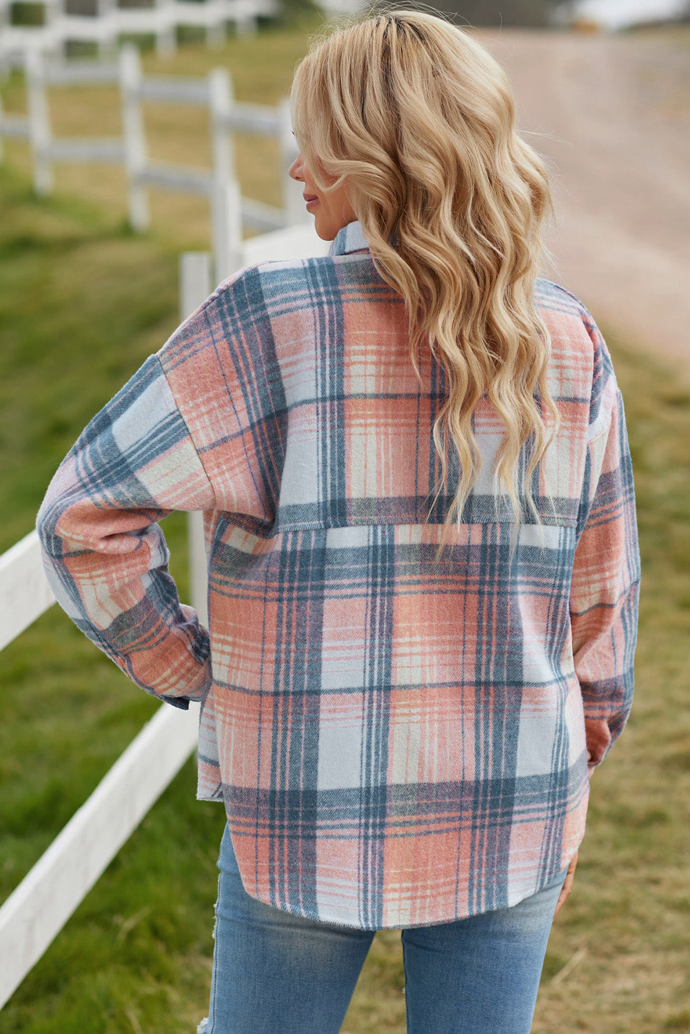 Plaid Button Front Shacket