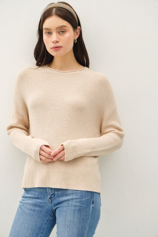 BE COOL - Long Sleeve Sweater in Oatmeal