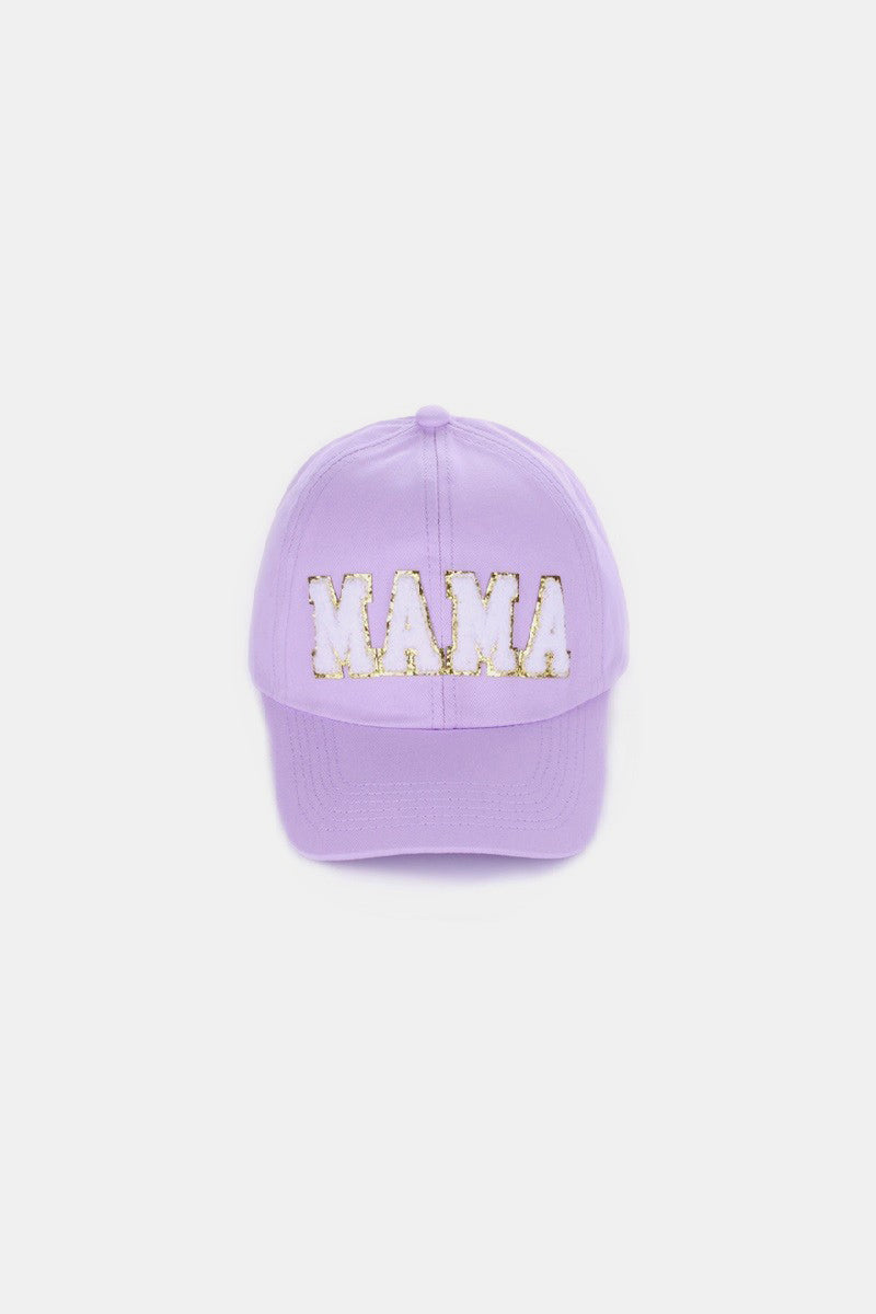 MAMA Sequined Chenille Patch Baseball Cap