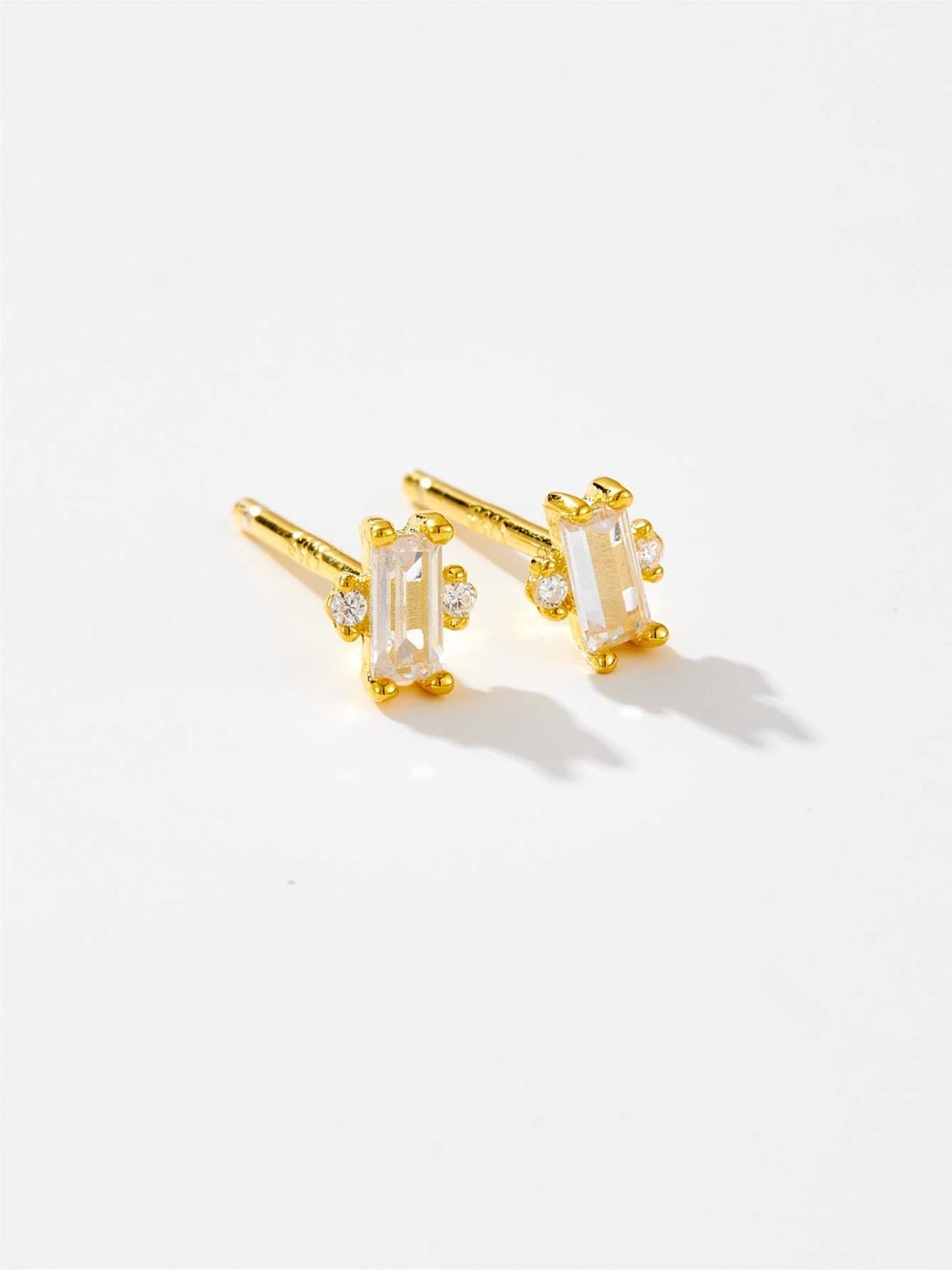 Beach Rose Co. - Baguette Shaped Zircon Stud Earrings