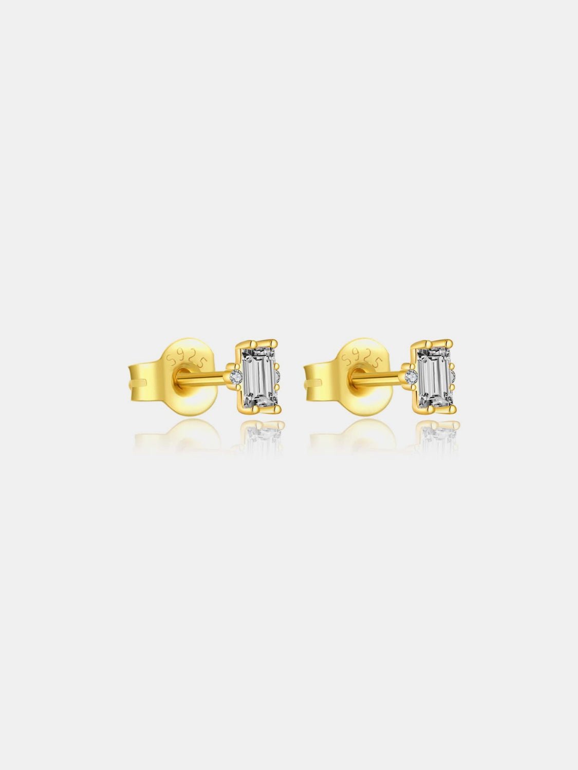 Beach Rose Co. - Baguette Shaped Zircon Stud Earrings