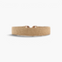 Beach Rose Co. beige textured elastic waist belt with a polished gold-tone geometric buckle
