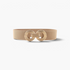 Beach Rose Co. beige elastic waist belt with a gold-tone double-circle alloy buckle and ridged detailing.
