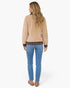 Beige & Brown Plaid-Trim Fuzzy Pullover