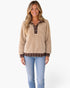 Beige & Brown Plaid-Trim Fuzzy Pullover