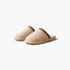 Beach Rose Co. Melanie winter slippers in beige suede with plush lining and decorative patterned trim