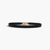 Beach Rose Co. slim black stretch waist belt with a gold-tone chunky chain-link buckle and PU front panels.