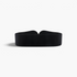Beach Rose Co. wide black elastic waist belt with contoured PU front panels and stitched edges.