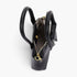 Beach Rose Co. black faux leather shirt-style top handle bag with gold hardware, shown from an open top-down view.