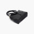Beach Rose Co. black faux leather handbag with a unique shirt-style design, top handle, and button detailing.