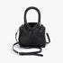 Beach Rose Co. black faux leather shirt-style handbag with a collar detail, top handle, and gold hardware.