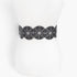Beach Rose Co. black faux leather western belt featuring round panels with silver eyelet details on a mannequin torso