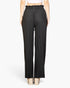 Beach Rose Co. black pleated stretch crepe wide-leg pull-on pants with elastic waist, back view on a model.