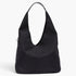 Beach Rose Co. black polyurethane bindle bag with a spacious design and sturdy handle for versatile styling