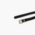 Beach Rose Co. black PU leather waist belt with a slim strap and gold-tone metal buckle closure.