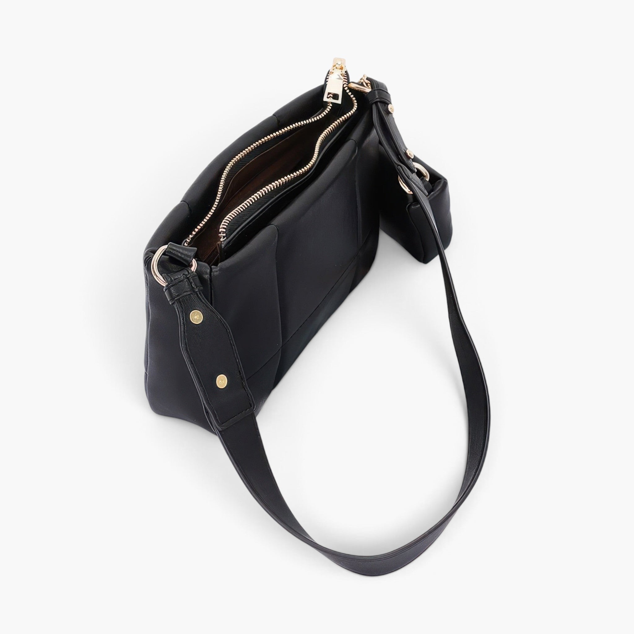 Beach Rose Co. black quilted faux leather shoulder bag with a matching Airpod pouch and gold-tone hardware.